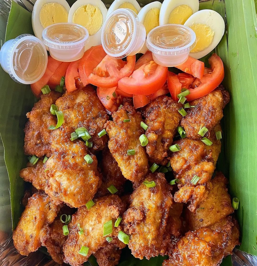 Wings, tomatoes, and deviled eggs from Wok-Star Express